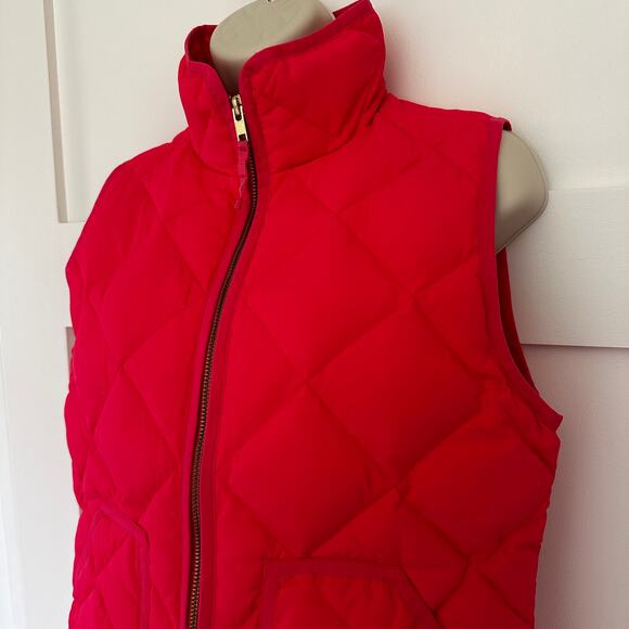 J. Crew Quilted Down Excursion Vest Puffer Lightweight Bohemian Red Women's XS - Picture 2 of 13